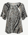 Leopard Lush Slub Linen Top Corfu Jeans