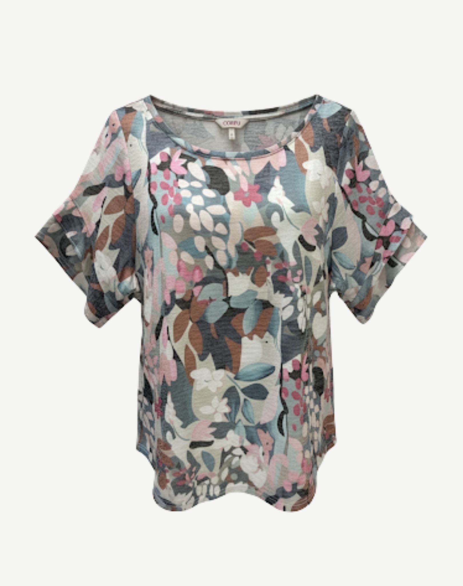 Botanical Bliss Viscose Burnout Jersey Top Corfu Jeans