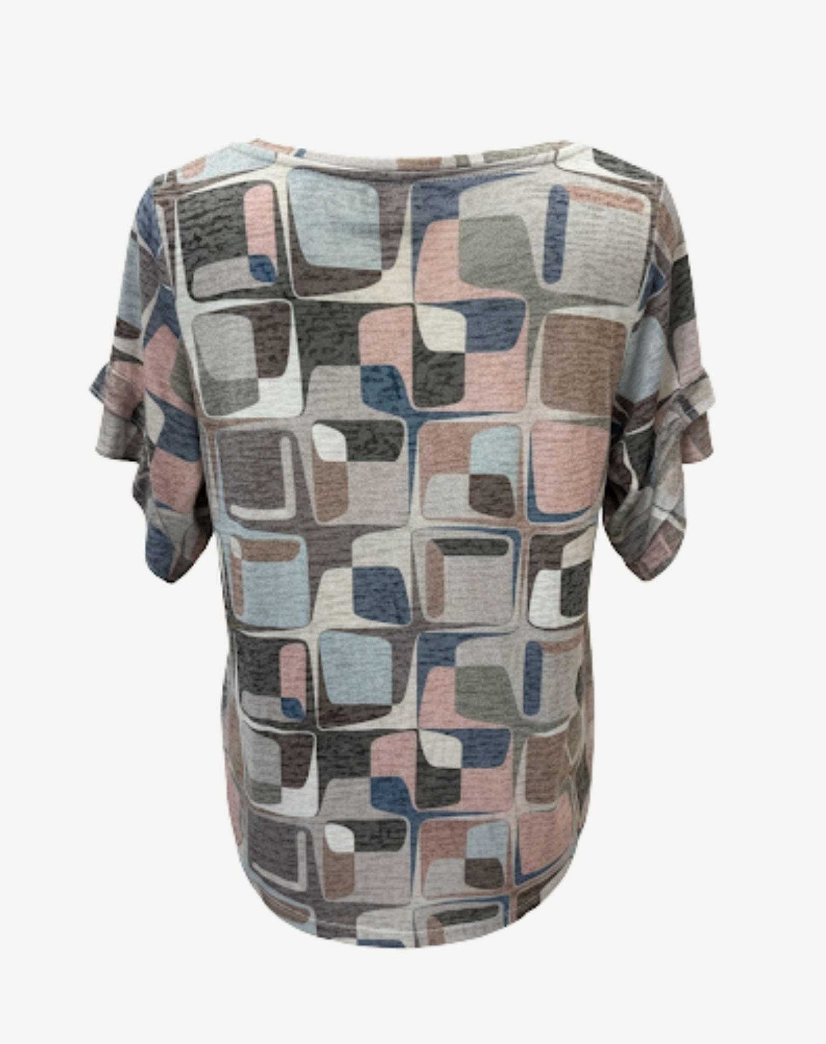 Muted Mosaic Viscose Burnout Jersey Top Corfu Jeans