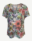Joyful Garden Cotton Rich Burnout Jersey Top Corfu Jeans