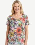 Joyful Garden Cotton Rich Burnout Jersey Top