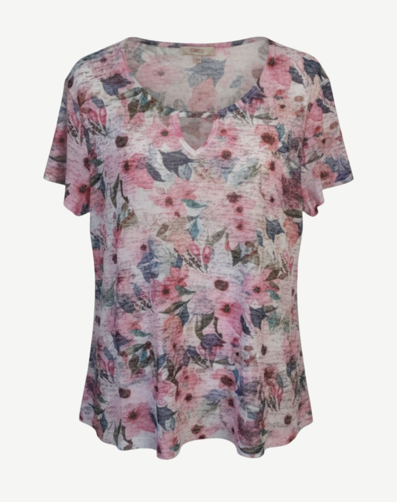 Softly Swaying Cotton Rich Burnout Jersey Top Corfu Jeans