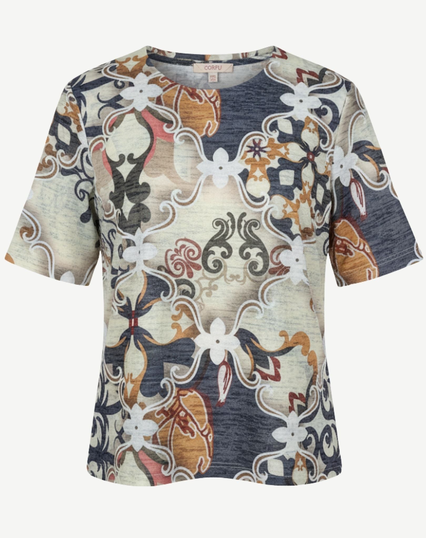 Marrakech Viscose Burnout Jersey Top Corfu Jeans