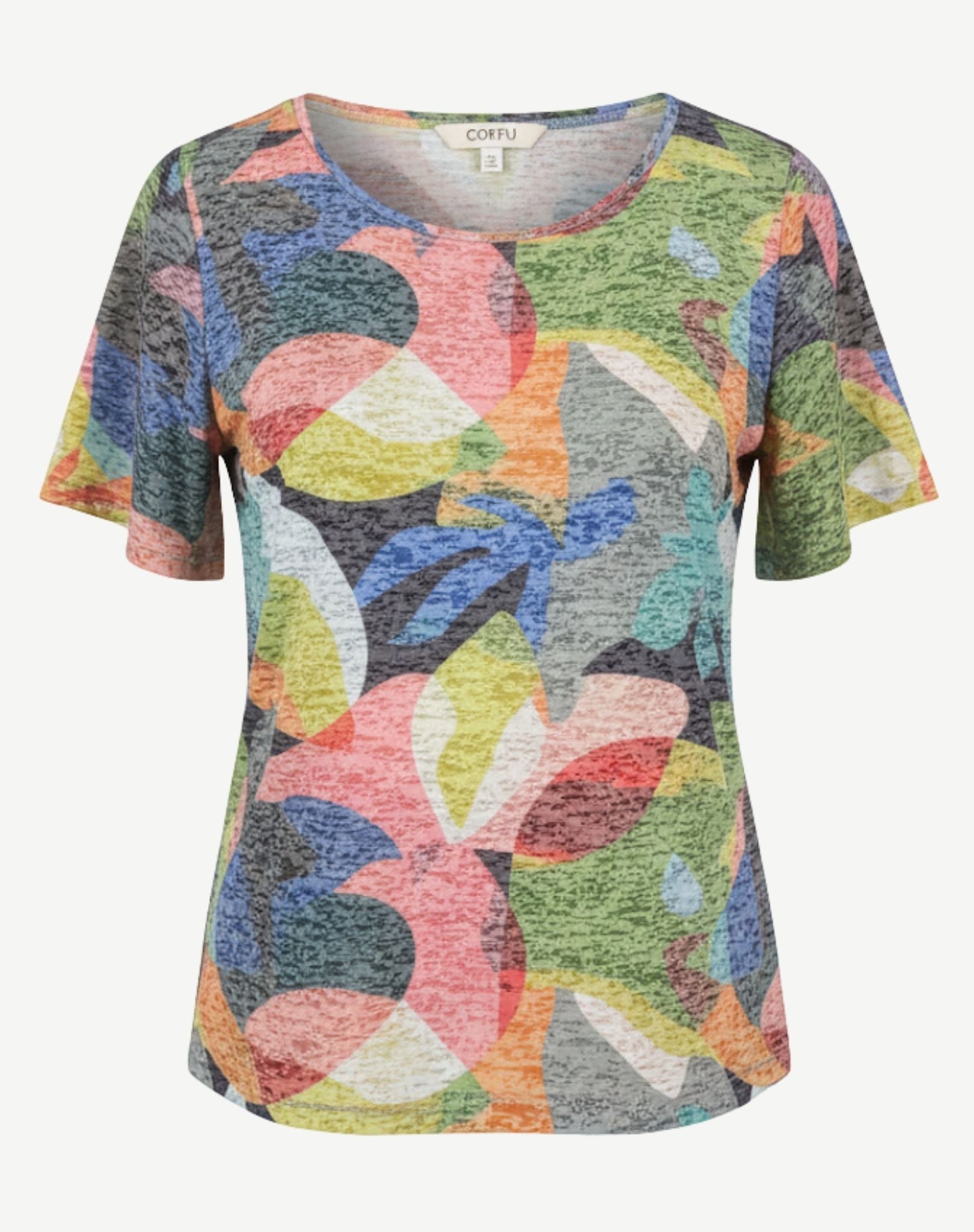 Vivid Cotton Rich Burnout Jersey Top Corfu Jeans