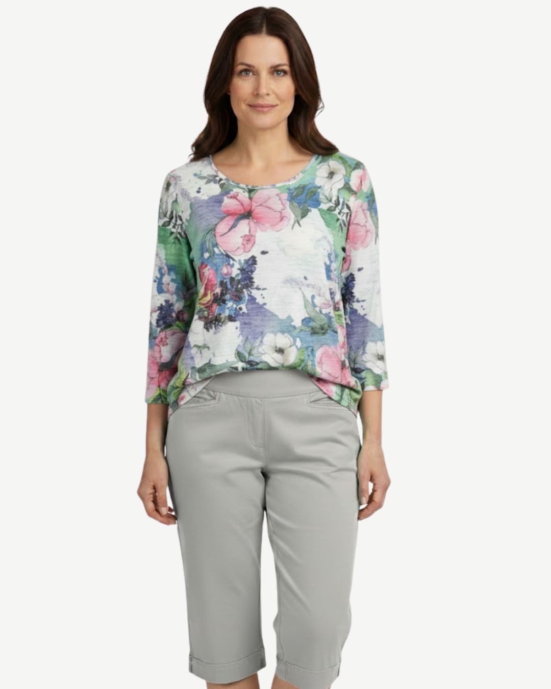 Petal Party Viscose Burnout Jersey Top Corfu Jeans