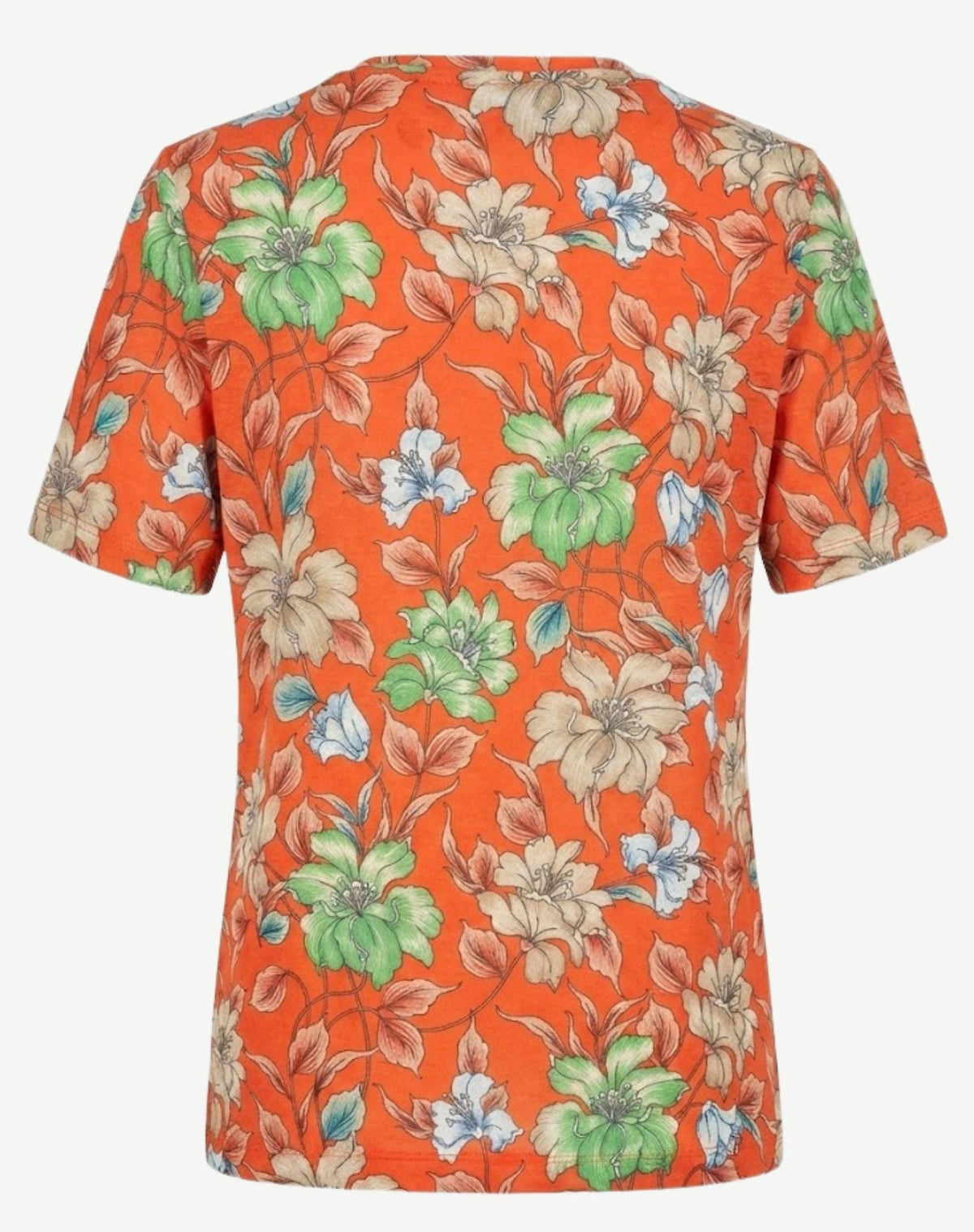 Tangerine Floral Printed Knit Top Corfu Jeans