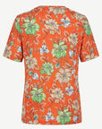Tangerine Floral Printed Knit Top Corfu Jeans