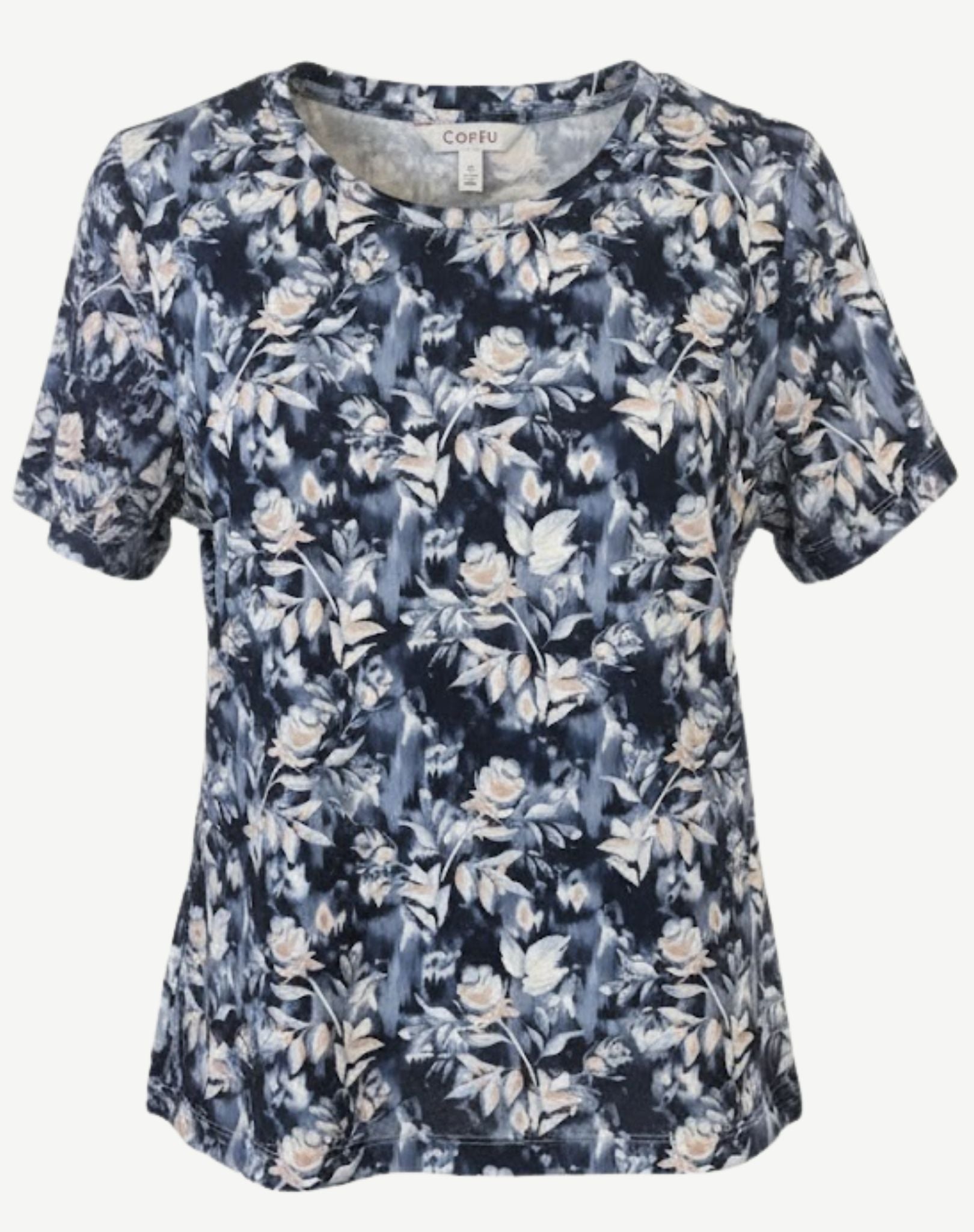 Navy Blush Printed Summer Knit Top Corfu Jeans