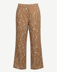 Mocha Mousse Linen Printed Pants Corfu Jeans