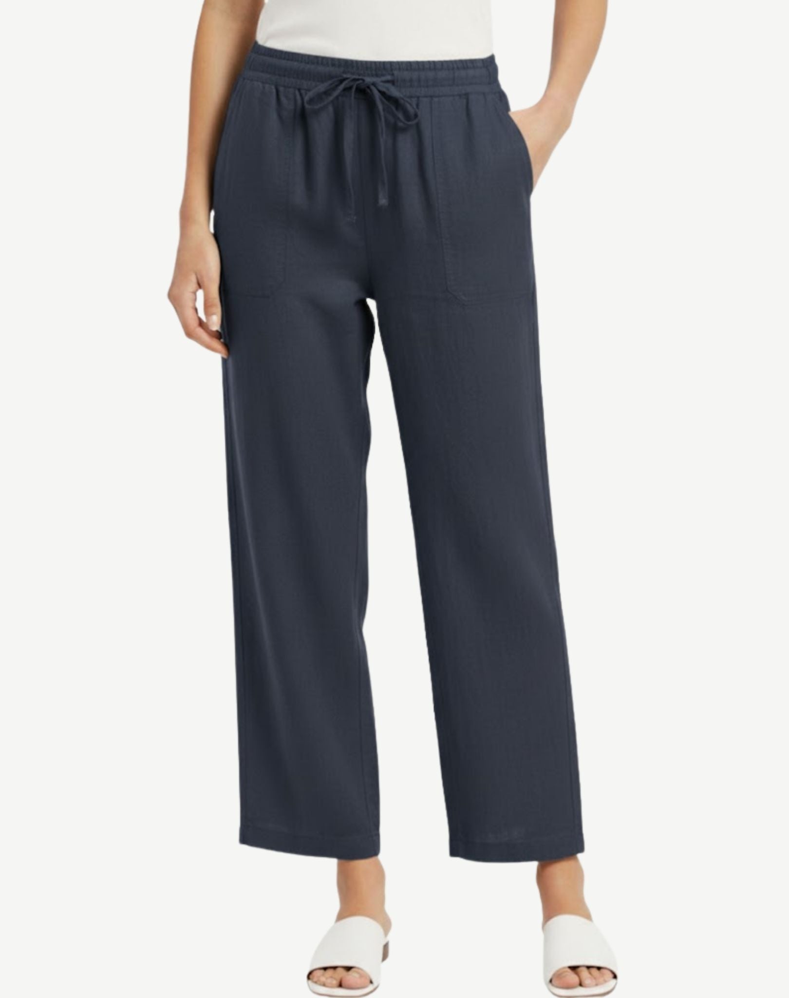 Indigo Linen Drawstring Pants Corfu Jeans