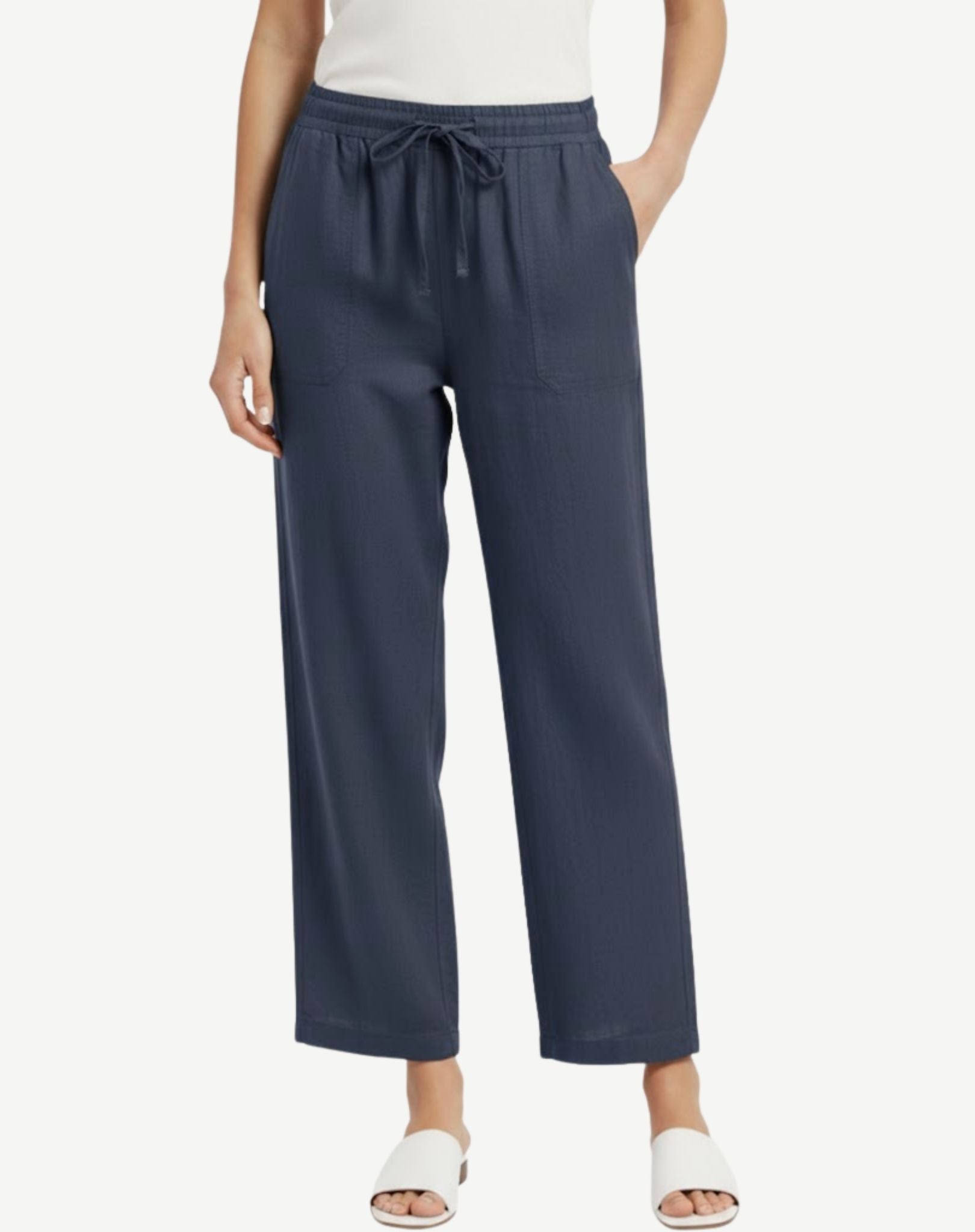 Ink Linen Drawstring Pants Corfu Jeans