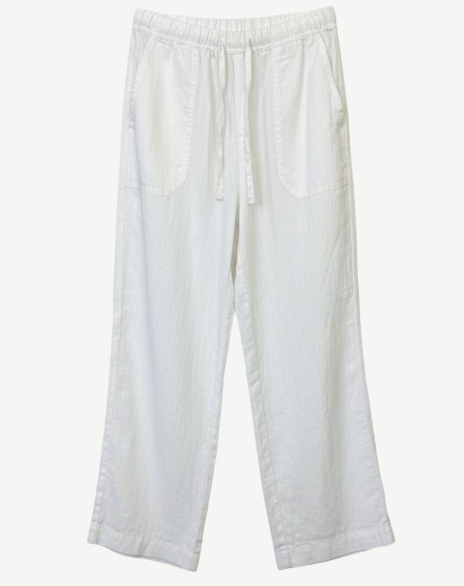 White Linen Drawstring Pants Corfu Jeans