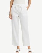 White Linen Drawstring Pants