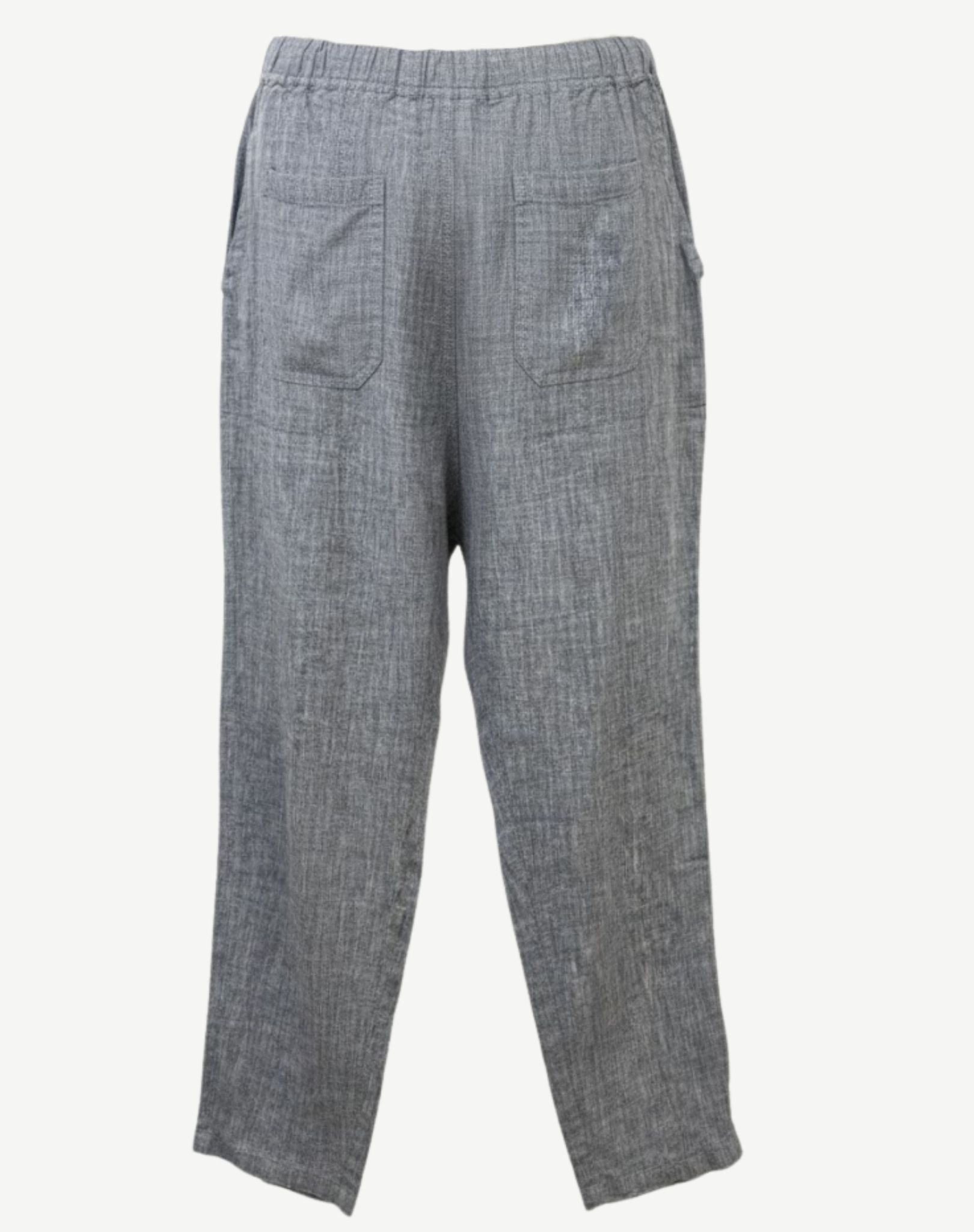 Black Cross Dyed Linen Drawstring Pants Corfu Jeans