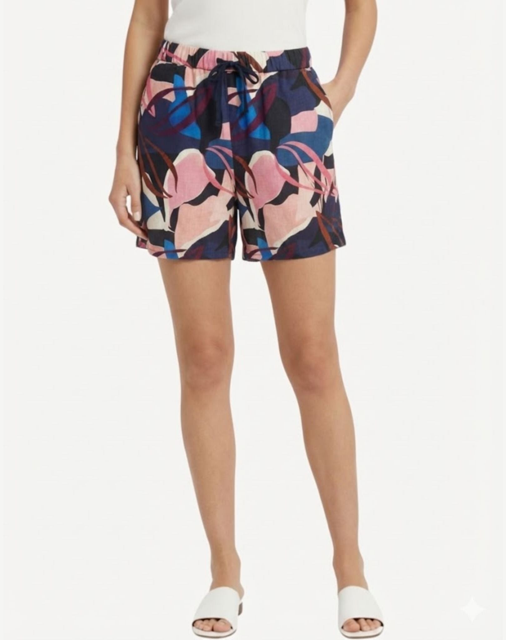 Rust and Rose Linen Printed Shorts Corfu Jeans