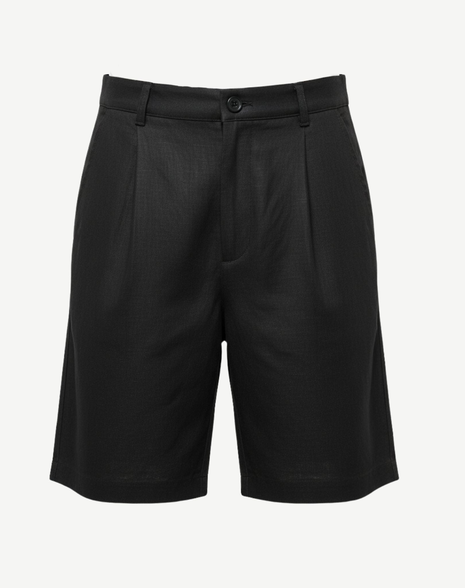 Black Heavy Weight Linen Shorts Corfu Jeans