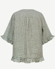 Spring Moss Linen Checkered Blouse Corfu Jeans