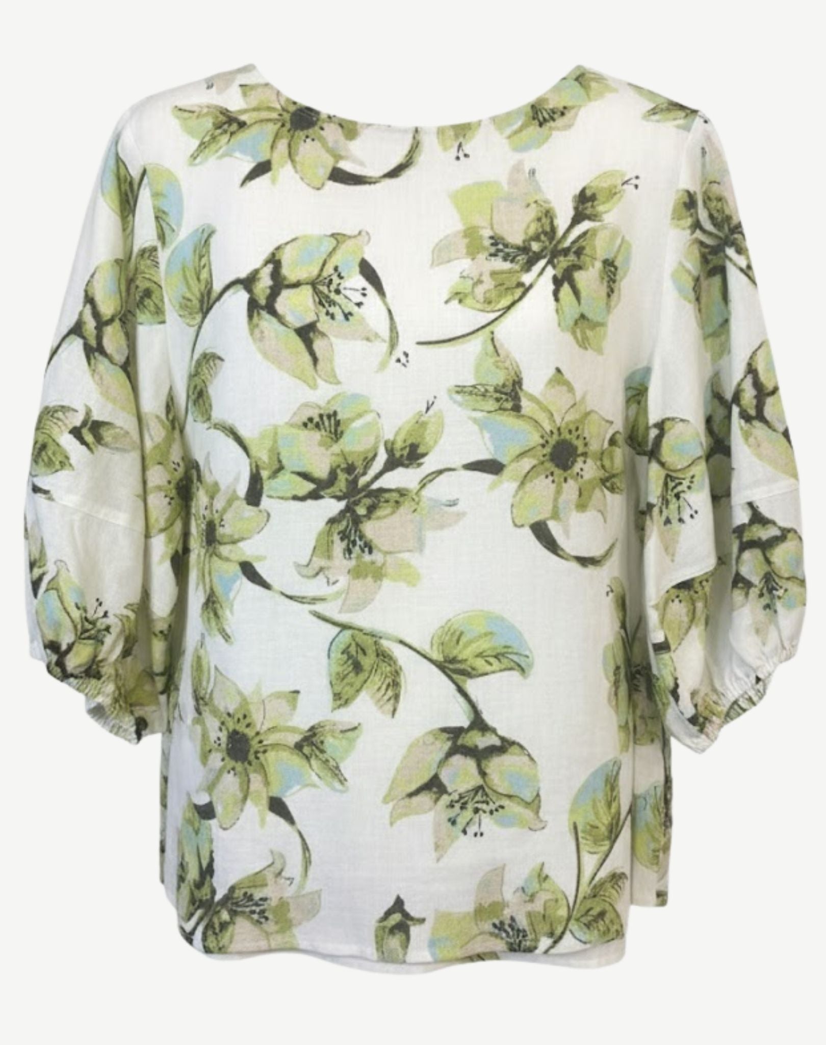 Light Breeze Linen Printed Blouse Corfu Jeans