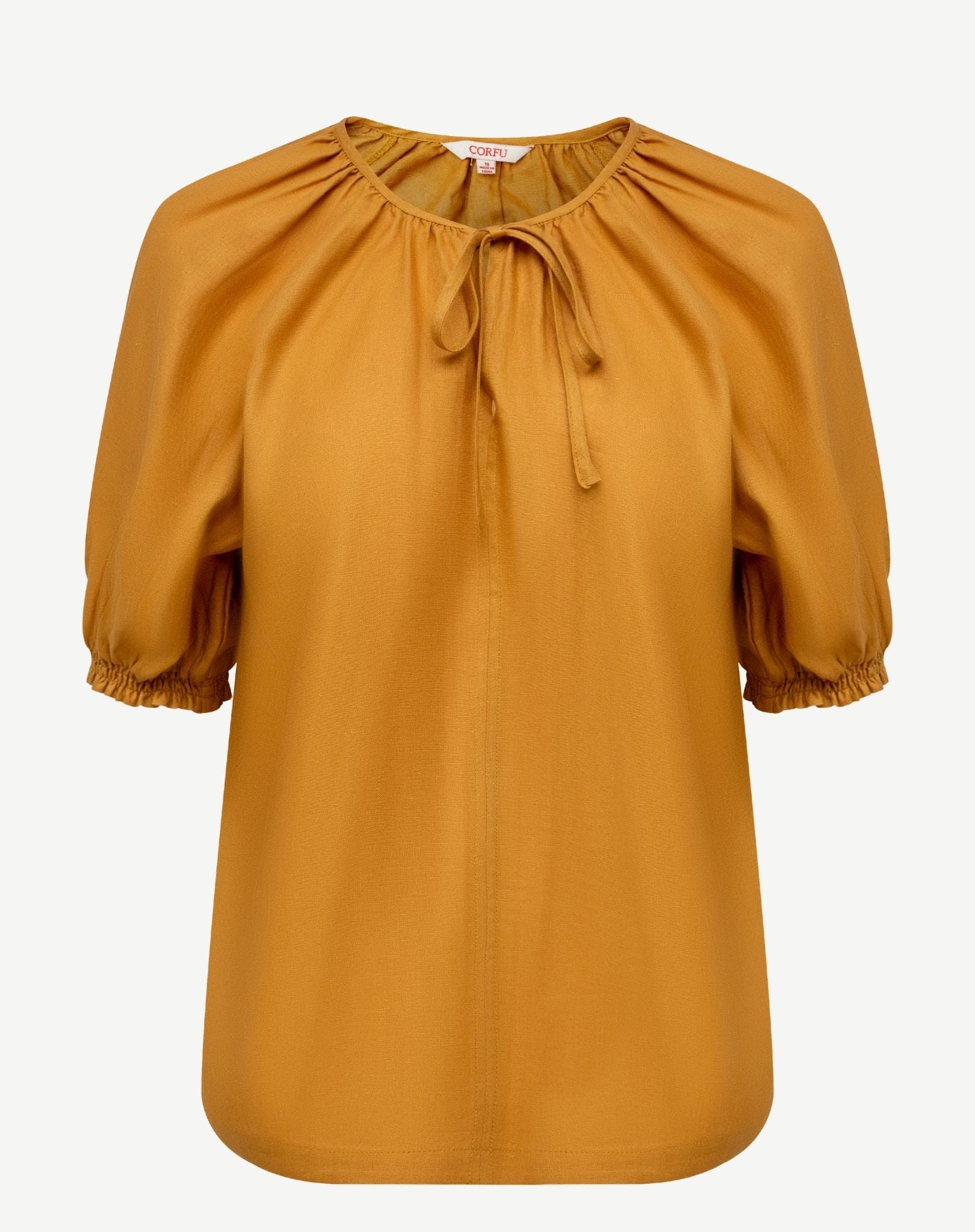 Damask Linen Breeze Short Sleeve Top Corfu Jeans