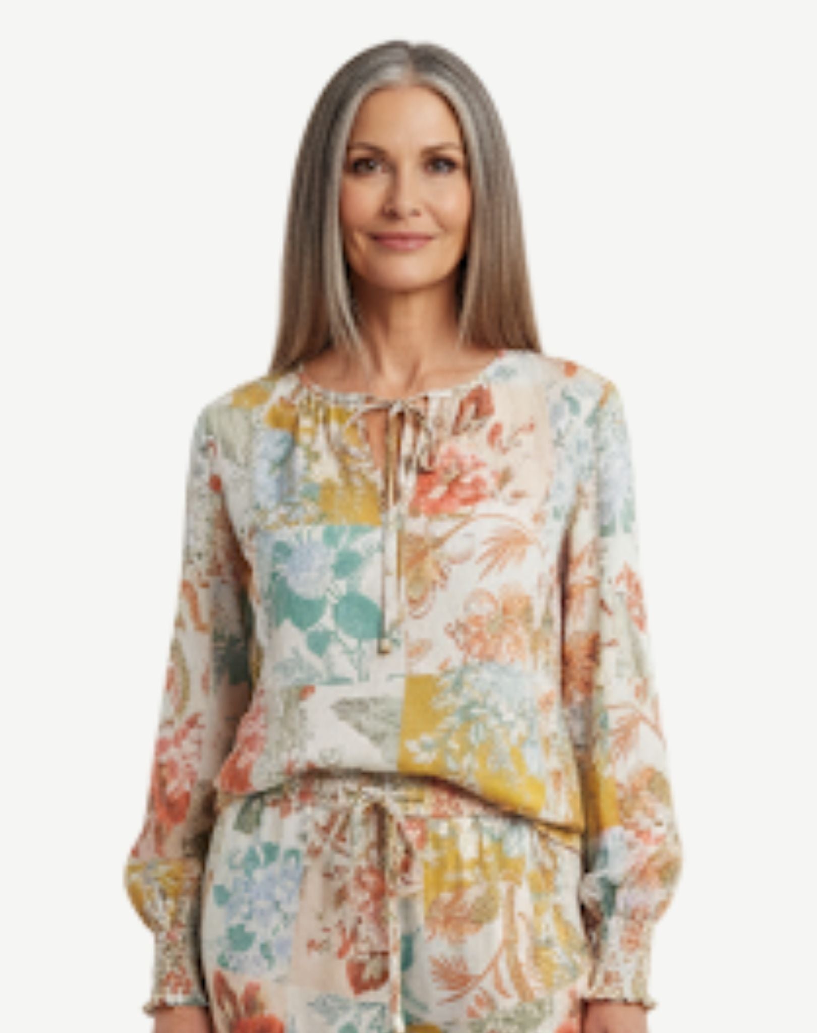 Blush & Bloom Linen Long Sleeve Blouse Corfu Jeans