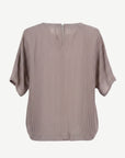 Coffee Parchment Linen Short Sleeve Top Corfu Jeans