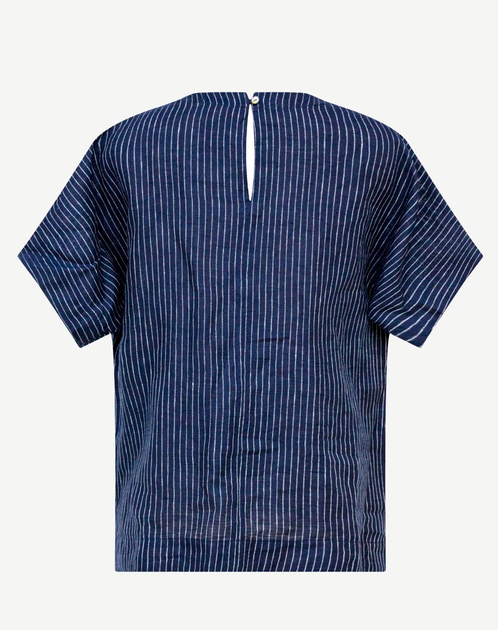 Ink Linen Short Sleeve Top Corfu Jeans