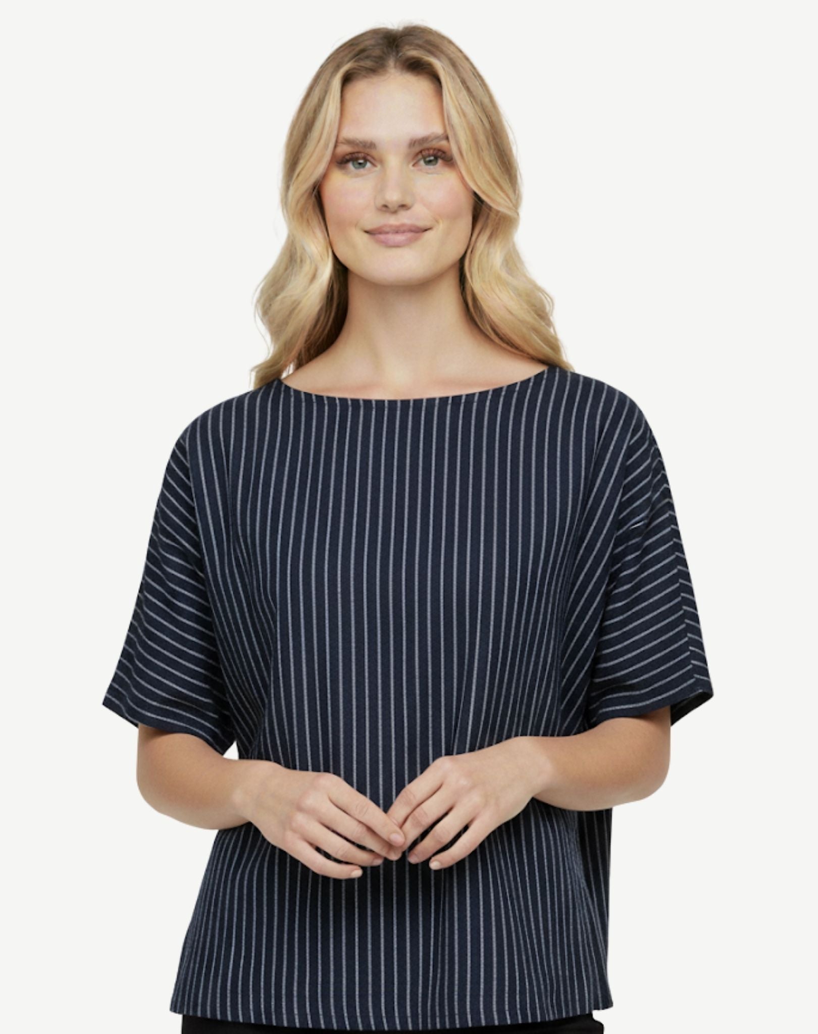 Ink Linen Short Sleeve Top Corfu Jeans