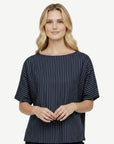 Ink Linen Short Sleeve Top Corfu Jeans