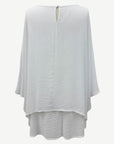 White Crepe Georgette Batwing Blouse Corfu Jeans