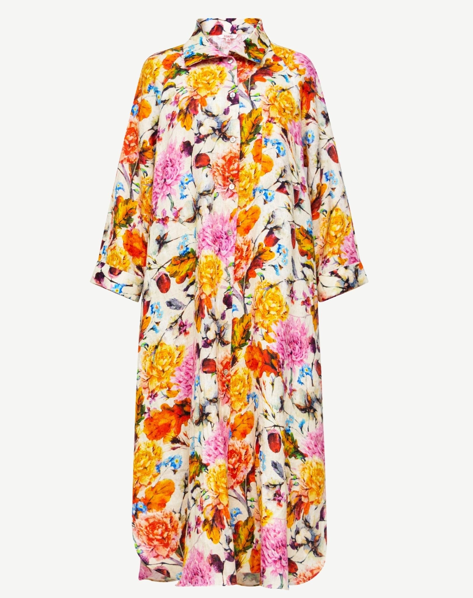 Petal Soft Linen Long Sleeve Dress Corfu Jeans