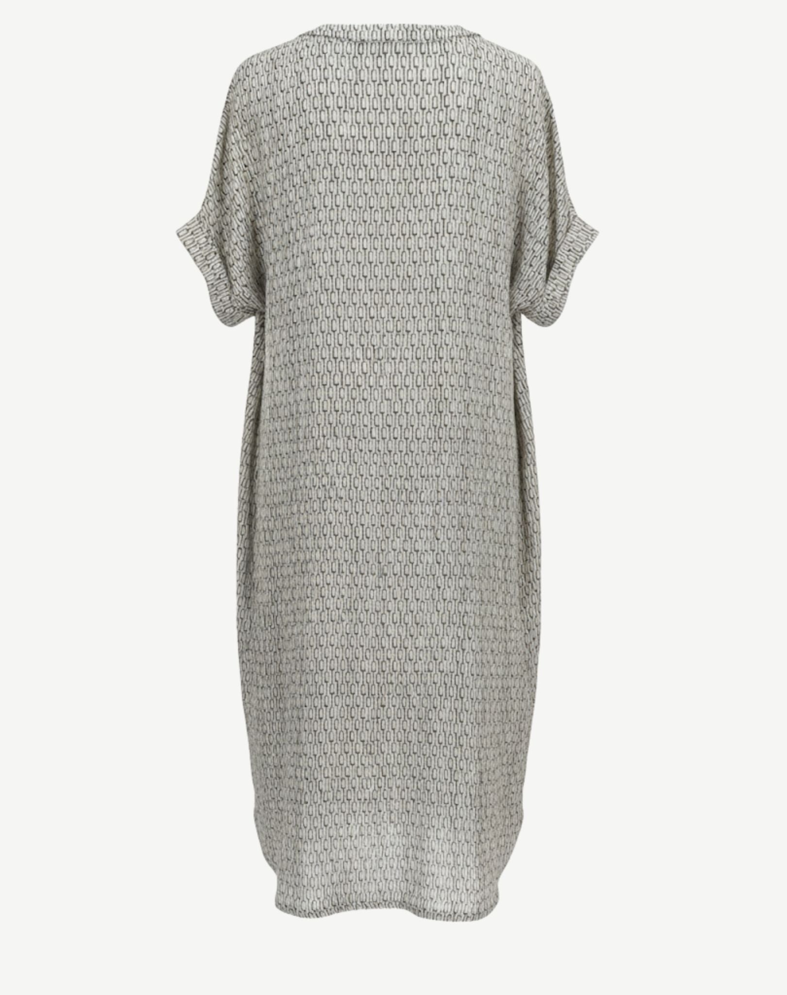 Summer Geo Linen Printed Short Sleeve Dress Corfu Jeans