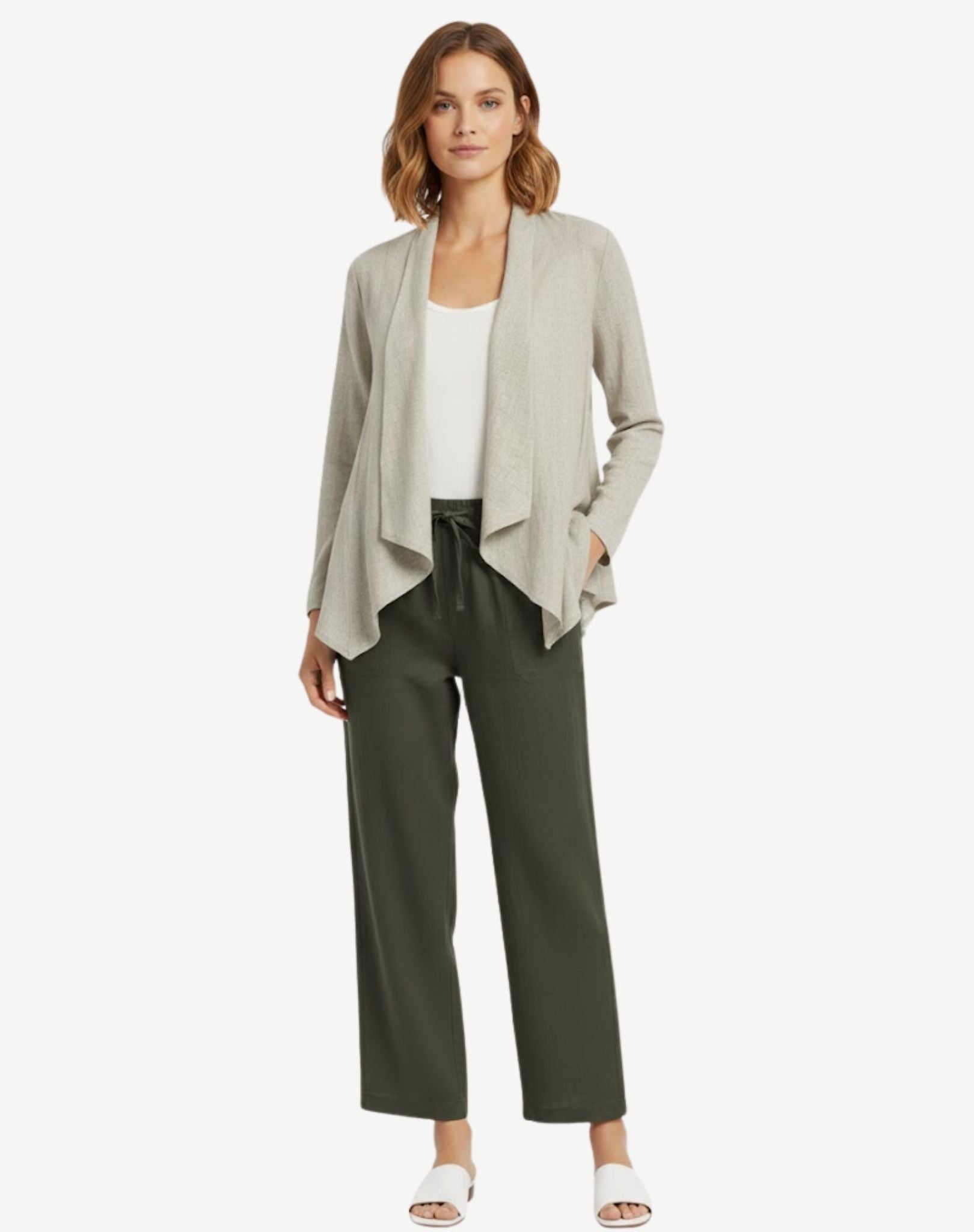 Sand Linen Drape Jacket Corfu Jeans