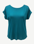 Aqua Breeze Linen Blend Short Sleeve Top Corfu Jeans