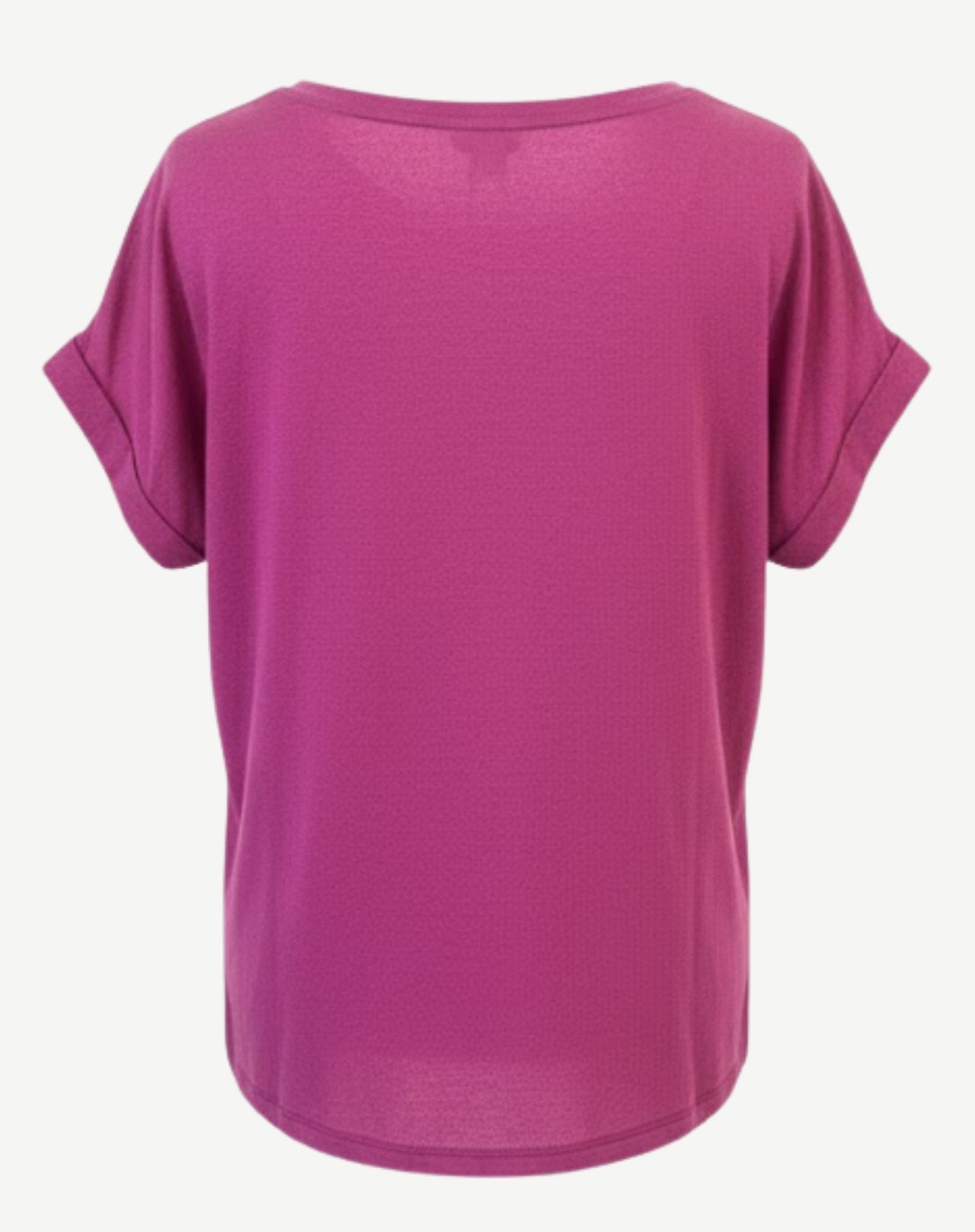 Magenta Rose Linen Blend Short Sleeve Top Corfu Jeans