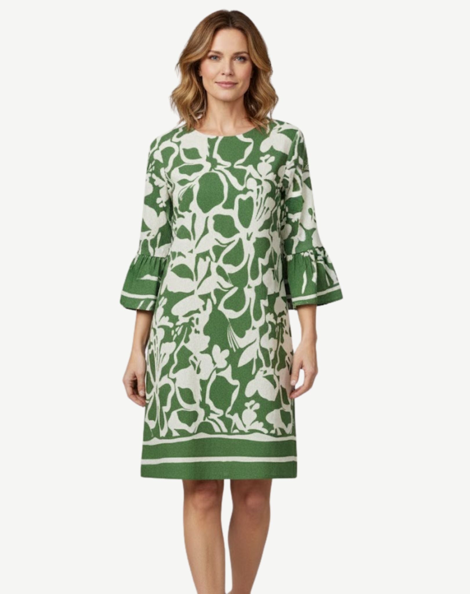 Clover Ruffle Sleeve Midi Dress Corfu Jeans