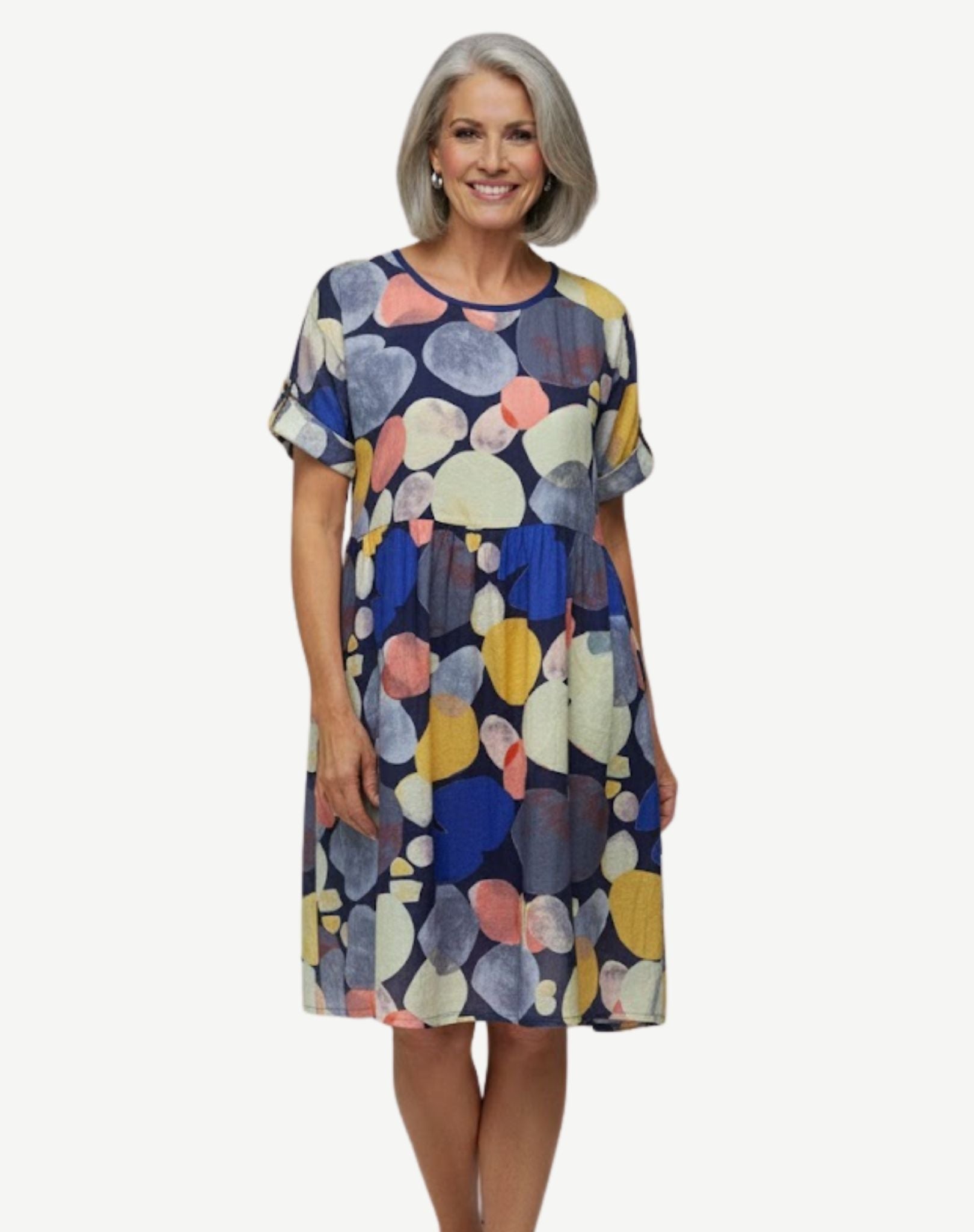 Summer Eclipse Short Sleeve Midi Dress Corfu Jeans