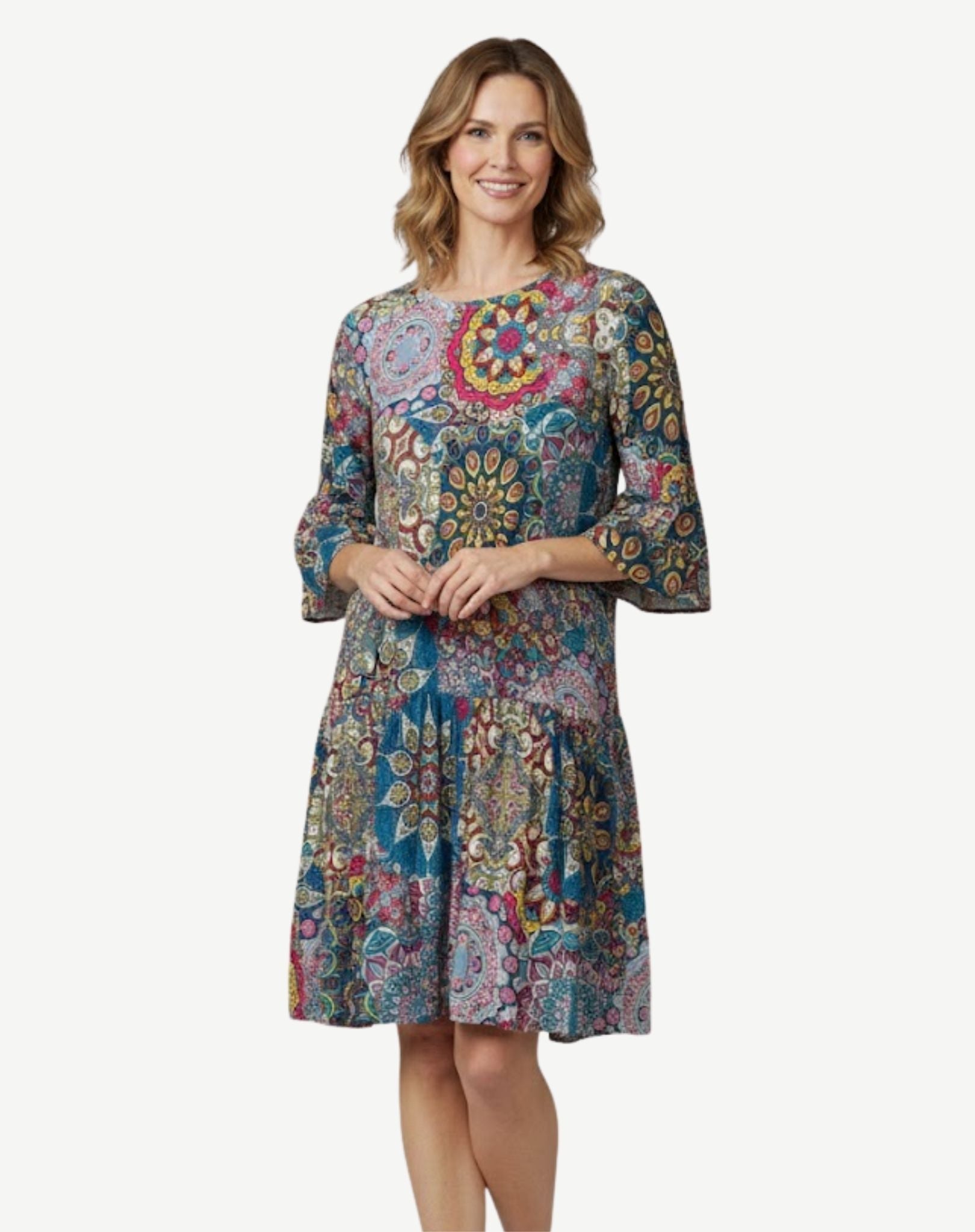 Sky Geometric Print Midi Dress Corfu Jeans