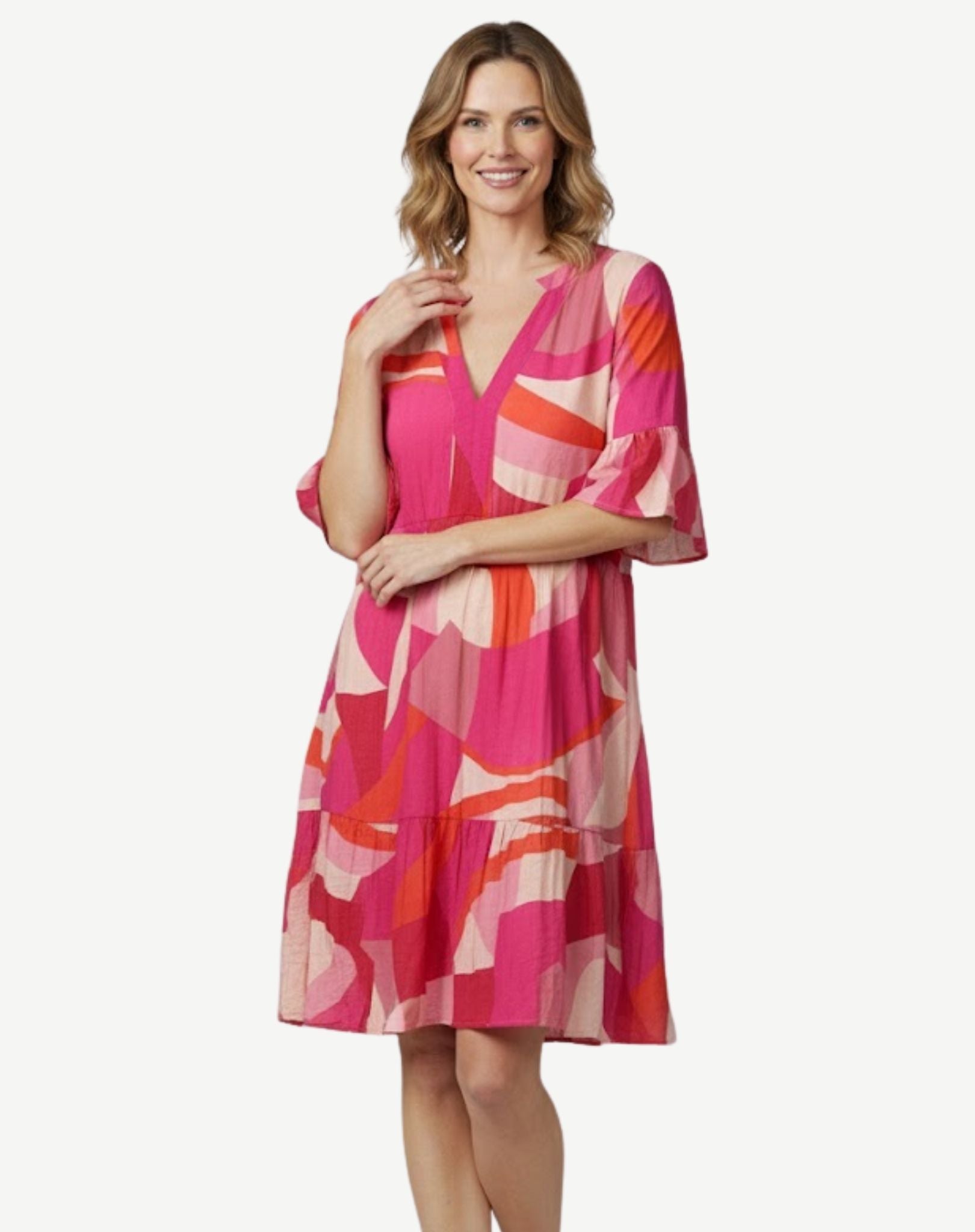 Sugar Plum Ruffle Sleeve Midi Dress Corfu Jeans