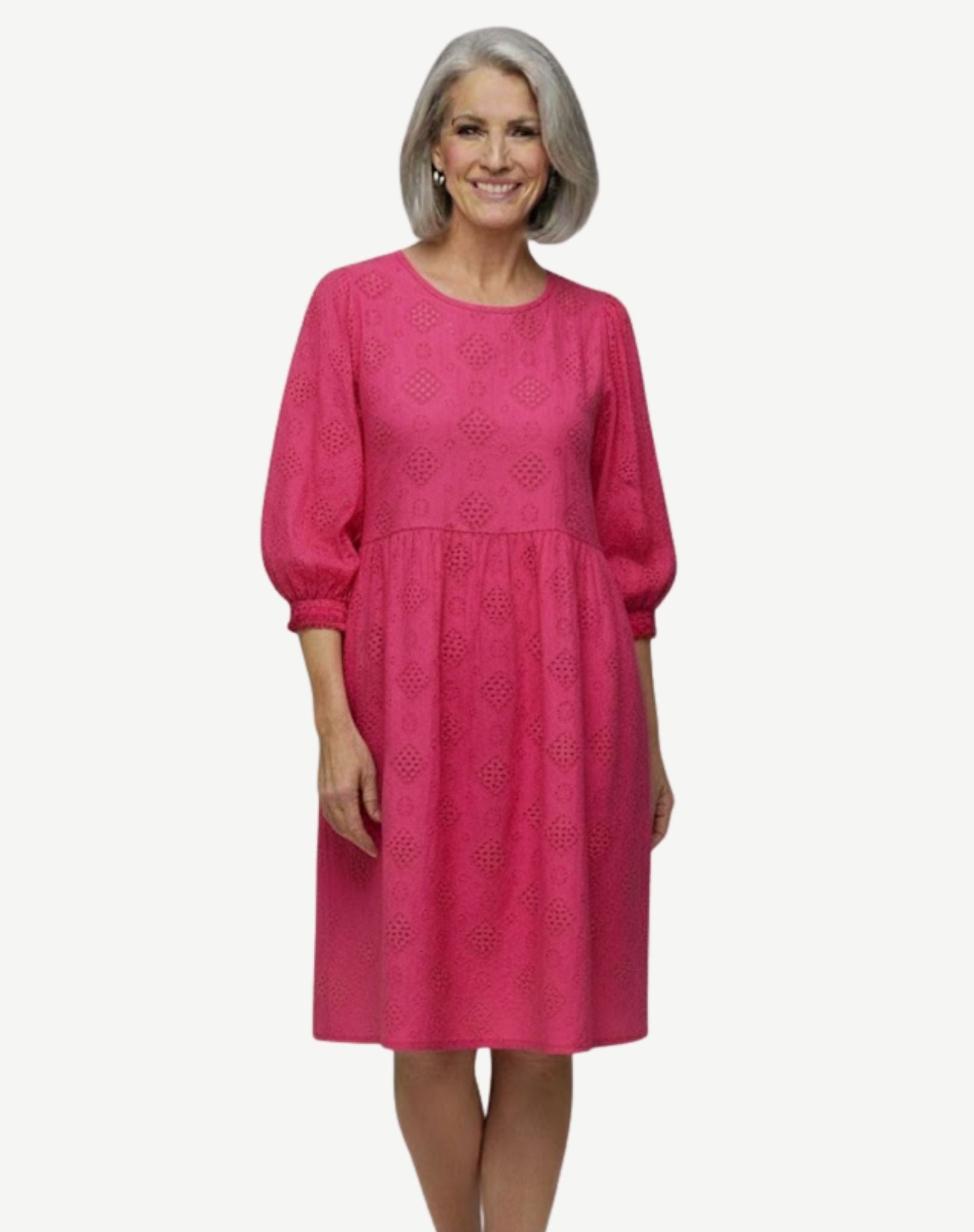 Gypsy Pink Embroidered Cotton Midi Dress Corfu Jeans