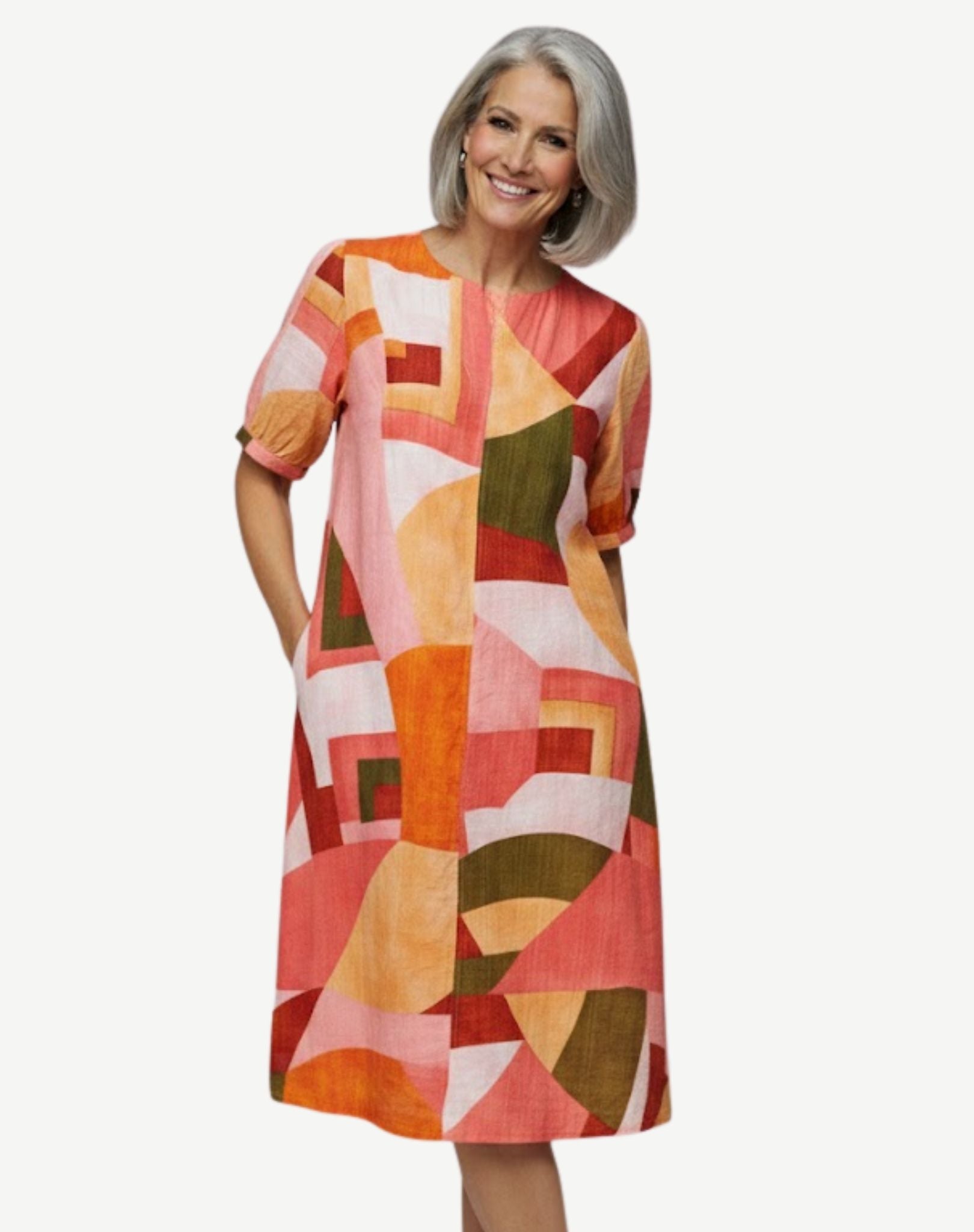 Urban Wave Puff Sleeve Midi Dress Corfu Jeans