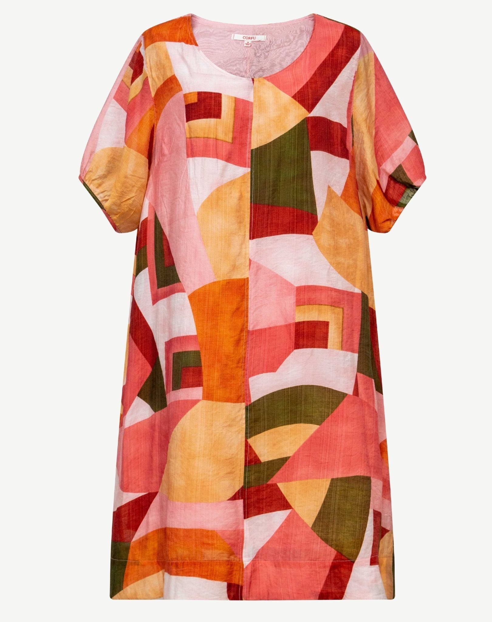 Urban Wave Puff Sleeve Midi Dress Corfu Jeans