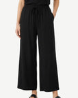 Black Soft Dressing Wide Leg Elasticated Pants Corfu Jeans