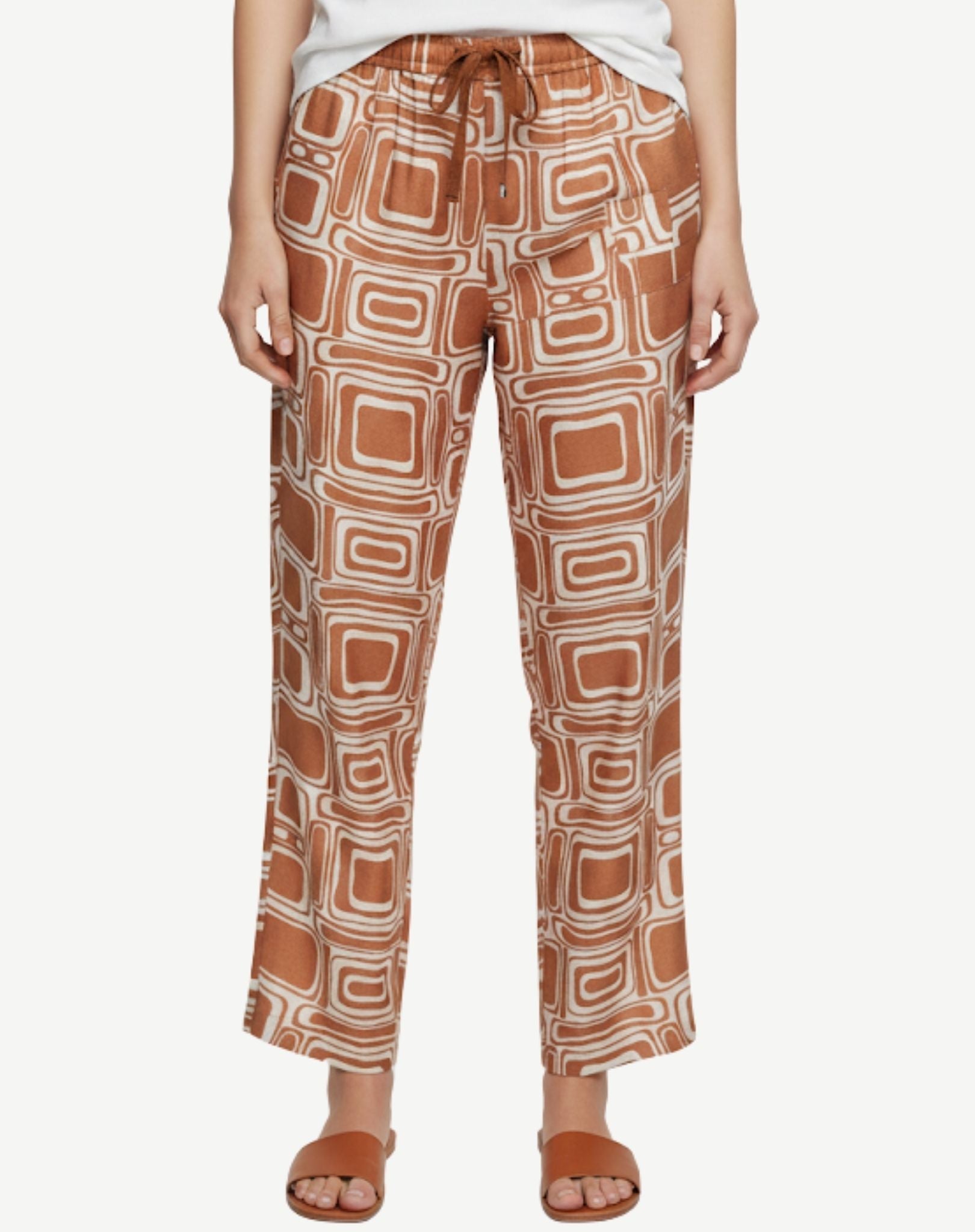 Retro Soft Crepe Print Pants Corfu Jeans
