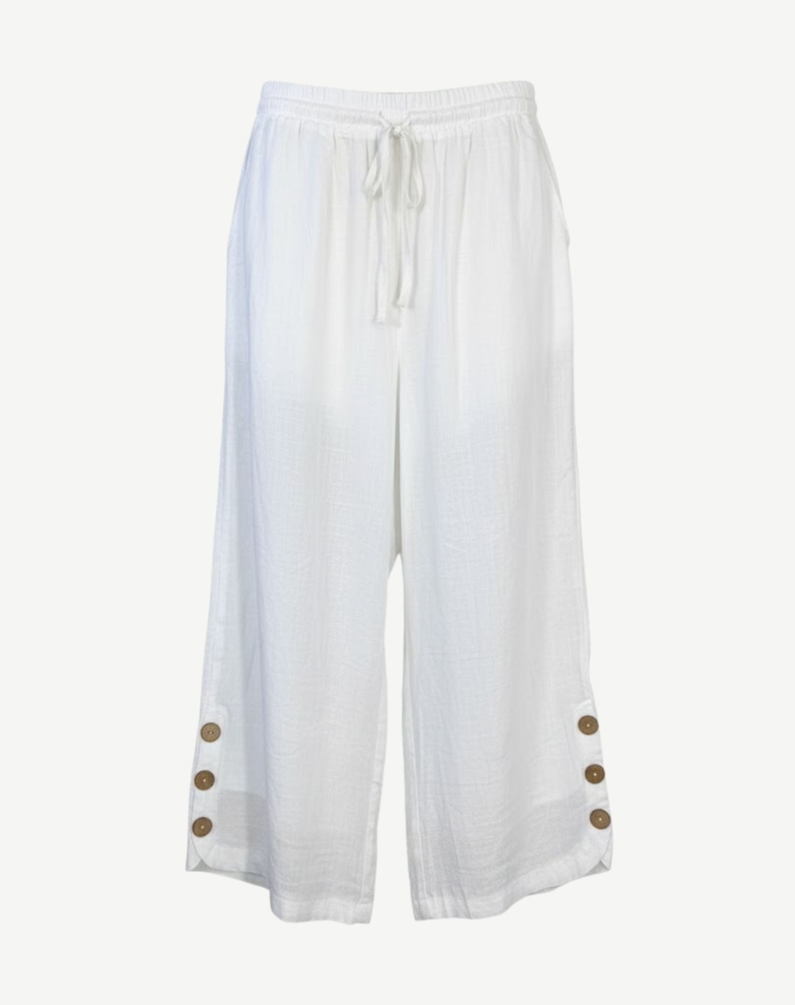 White Crepe Georgette 3/4 Pant Corfu Jeans