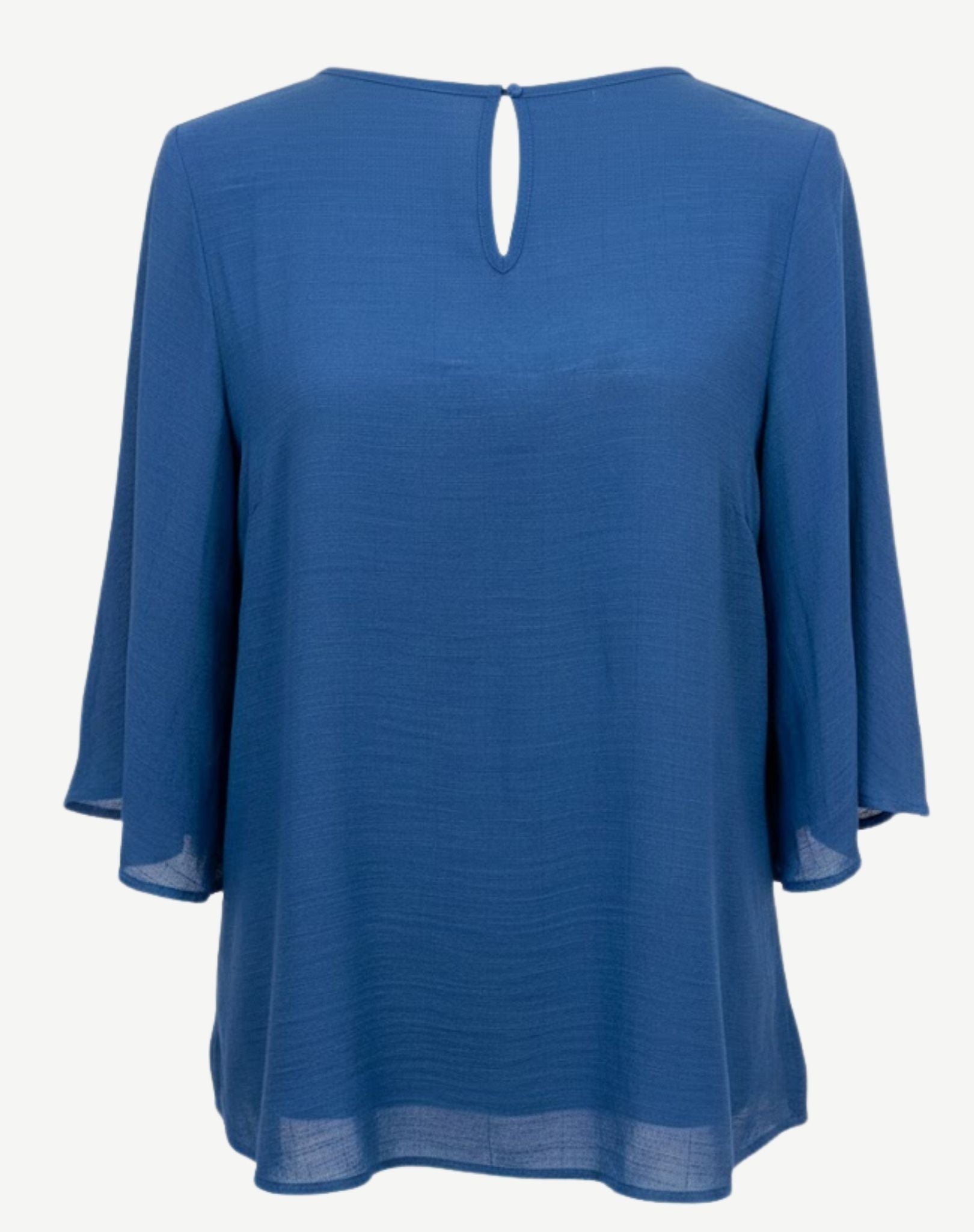 Surf Blue Crepe Georgette Blouse Corfu Jeans