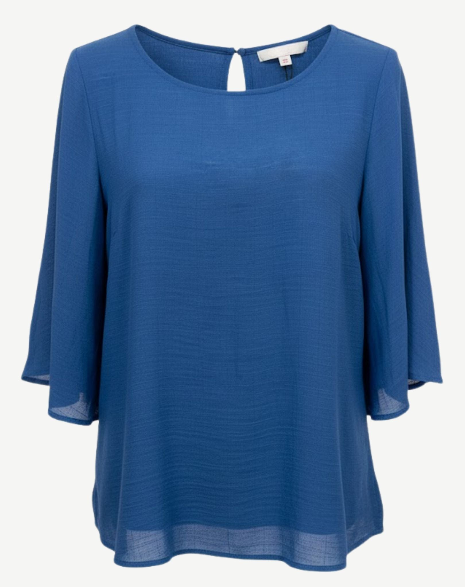 Surf Blue Crepe Georgette Blouse Corfu Jeans