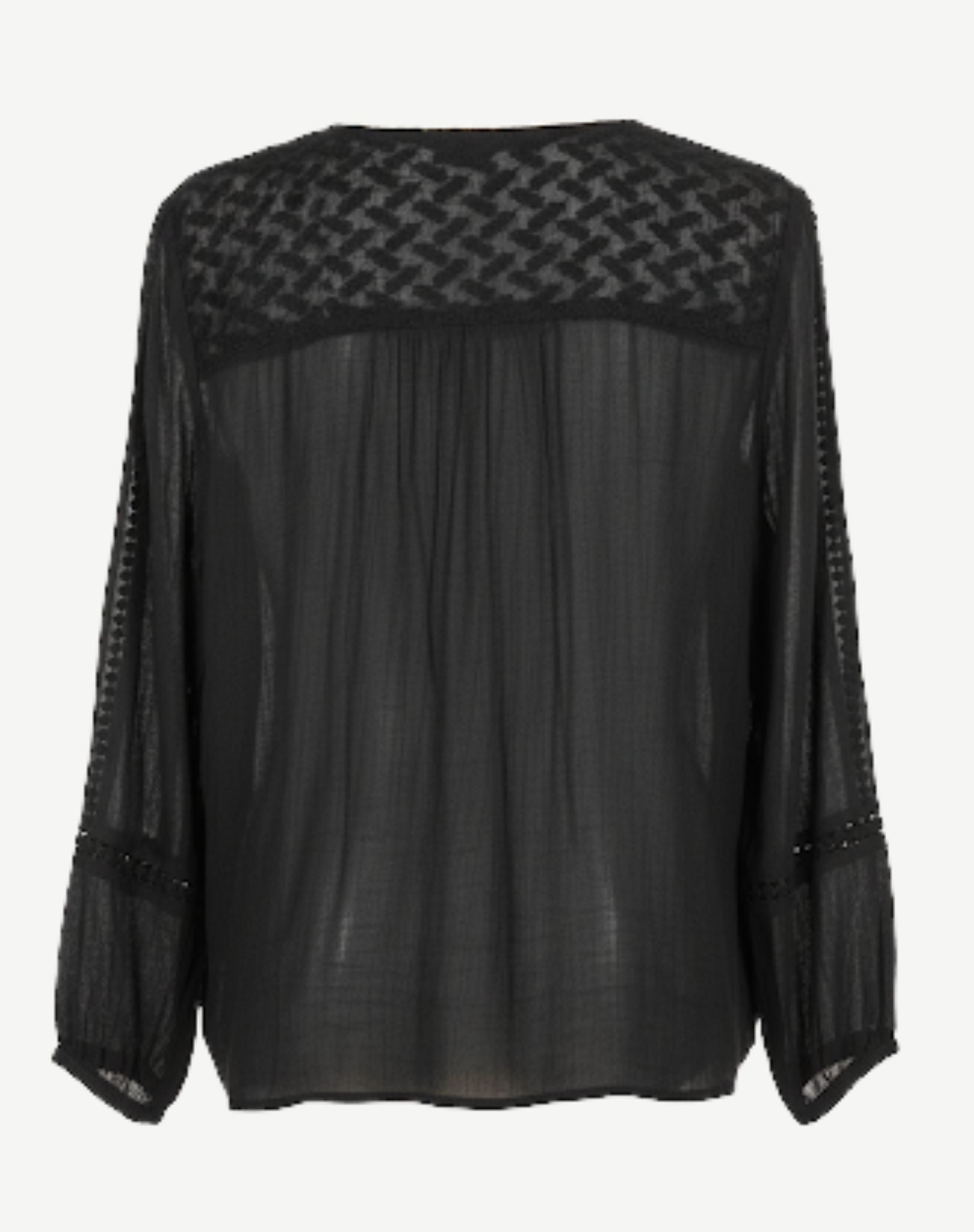 Black Crepe Georgette Long Sleeve Blouse Corfu Jeans