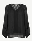 Black Crepe Georgette Long Sleeve Blouse Corfu Jeans