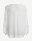 White Crepe Georgette Long Sleeve Blouse Corfu Jeans