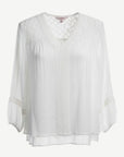 White Crepe Georgette Long Sleeve Blouse Corfu Jeans